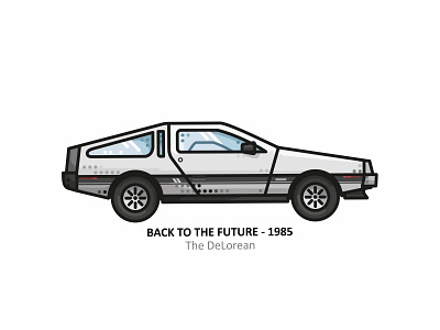 The Delorean back to the future car delorean design dots evolution fanart fast future futuristic gif icons illustration line marty mcfly super car texture vector