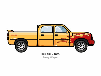 Pussy Wagon ai almigor black mamba car design dots icon illustrator kill killbill line outline tarantino truck uma thurman vector vehicle