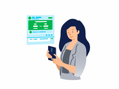 Chatting animation chat code design gif girl graphic icon illustration interaction interface iphone message phone programing user vector website woman