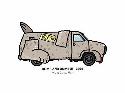 Mutt Cutts Van badge car design dog dots dumb and dumber fast funny illustration line movie mutt cutts outline van vector