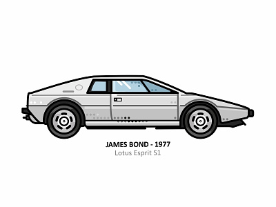 Lotus Esprit S1 007 aquatic bond car design dots famous iconic illustration james bond line lotus esprit s1 movie movie seventies outline retro starcars white automobile
