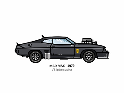 V8 Interceptor apocaliptic art car design dots fan fast fury road illustration line mad max minimal movie outline road warrior speed v8 interceptor vector