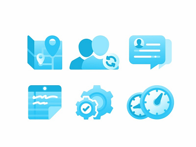 Icon Set No.5 badge chart chat design feed icon set icons illustration location map message news note statistic time user
