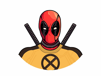 X Man Deadpool art comic cute deadpool illustration line marvel movie sticker superhero vector wade wilson x-man deadpool xman