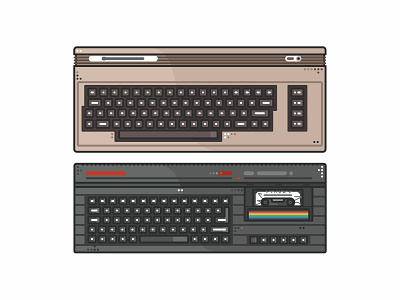 Commodore 64 & Spectrum 2 commodore 64 computer consoles game icon set keyboard letter oldy outline retro spectrum 2 ui ux video games