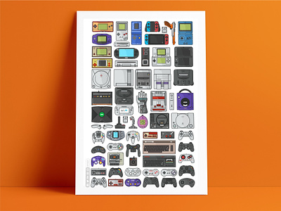 Game Poster 🕹️🎮 arcade comodor consoles fan game game boy icon set icons love nes nintendo old outline poster retro sony timagochi videogame xbox yoistic