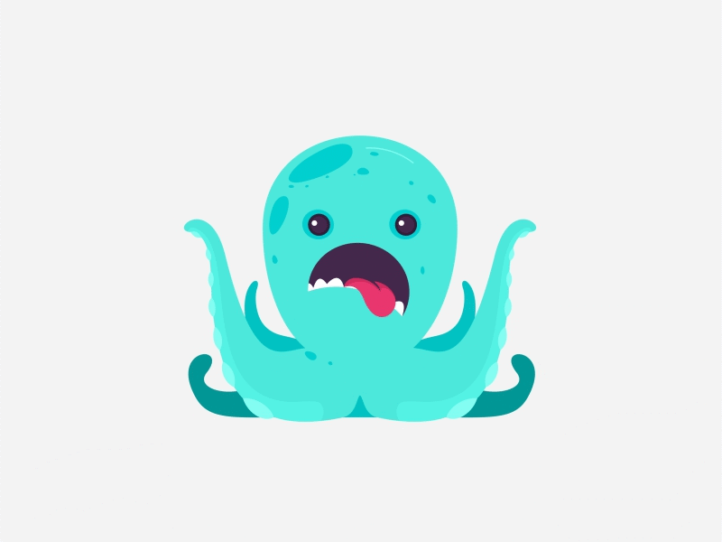 Cute Octo 🐙 cartoon character colorful cute design education emoji emotion flac gif illustration language monster octo octopus school sea smile