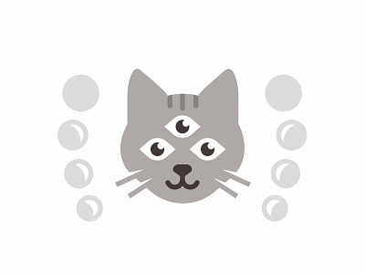 Cat 👁👁👁 animal cat cat branding mascot cute eye flat icon identity brand toy illustration kitty line logo mark moon occult slime cute enjoy symbol