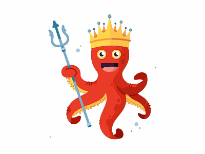 Maritime Mascot cartoon character colorful cute design education emoji emotion flat illustration lakeland monster neptun octo octopus park sea smile
