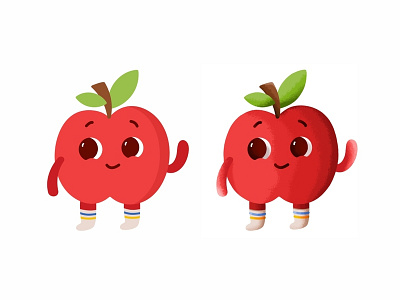 Apple 🍎 apple baby character cute expresion face flat food fruit happy healt hello logo mark red smile sweet texture vector vegetables