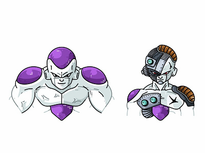 Frieza 100% & Cyborg Form 2d animation avatar character design design dots dragonball fighter flat frieza goku icon illustration line master roshi piccolo super saiyan vector