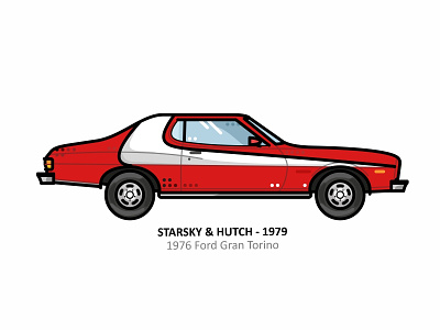 1976 Ford Gran Torino 1976 ford gran torino 1980s 80 automobile car design dots famous ferrari iconic illustration lamborghini line movie outline red retro starsky and hutch