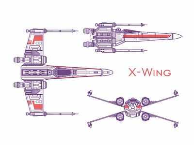 X-Wing 2d colorful cute darth vader droid flat fleet fly force icons outline r2d2 side view space space ship star wars stormtrooper x wing x wing yoda