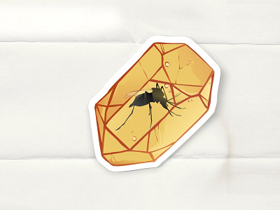 Mosquito in Amber 2d amber badge branding dailylogochallenge design enamel pin flat icon illustration logo mosquito paper patch sticker vector