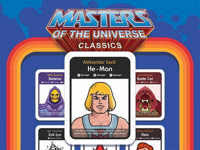 He Man Cards 1980s 80s 80s style cards characters collaboration fans he-man heman i have the power masters of the universe muscles powerful prowling retro strong sword throwback tiger type typography vintage