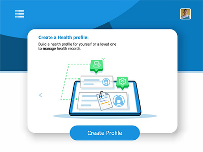 Create Profile animation create profile data files health health records hospital interface laptop medical message monitor monitoring system settings ui ux user visualization