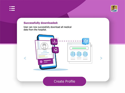 Downloads Files animation create profile data downloaded files health health records hospital interface laptop medical message monitoring system phone settings ui ux user visualization