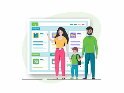 Online Registration app browser characters cute design education interface iphone kids landing page location mobile parents responsive school system ui ux web