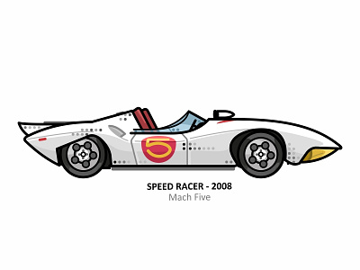 Mach Five auto automobile design dots film iconic illustration movie outline racer speed speed racer young driver