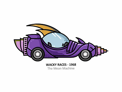 The Mean Machine 2d art auto automobile cartoon design dick dastardly dots fan film hollywood iconic illustration muttley outline retro the mean machine toonboom