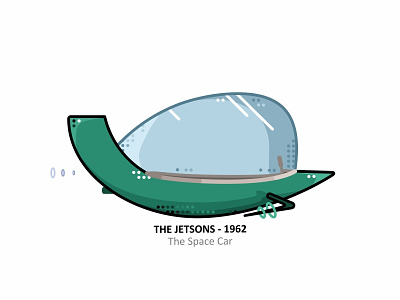 Jetsons 2d art auto automobile cartoon design dots family fan film flying car future iconic illustration outline retro retro futurism space the space car