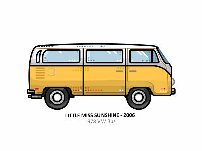 1978 VW Bus auto automobile car car classic dots hollywood iconic illustration minibus movie outline sunshine travel van vector volkswagen vw yellow
