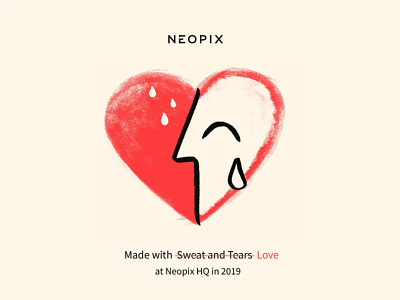 Love at Neopix ❤️😢💦 abstract color cry eye face heart icon identity illustrations linework logo love mark minimal monogram palette procreate sketch sweat symbol