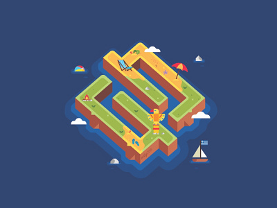 Eagle Island animation design fire font greece icon illustration island isometric landing page map mocup motion product summer t shirt texture totem ui ux web