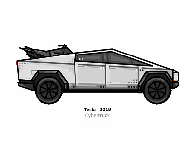 Tesla Cybertruck ai car design dots electric elon musk elonmusk future icon illustrator line motorsport outline scifi steel tesla truck vector vehicle
