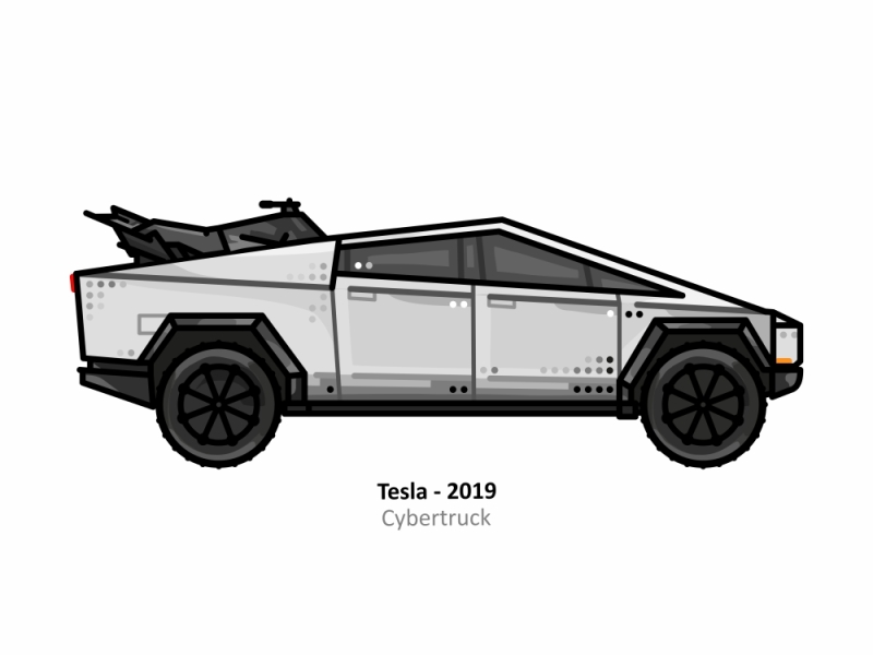 Tesla Cybertruck Cartoon