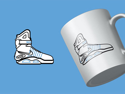 Nike Air Mag 80s air mag back to the future delorean design evolution future hoverboards icons illustration kicks marty mcfly nike pepsi retro shoes sneakers time vector