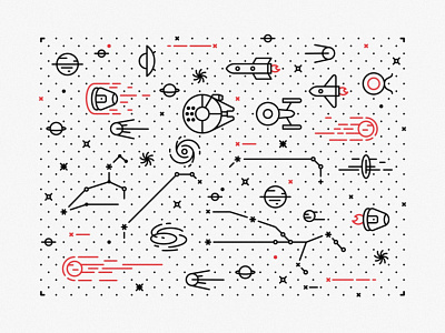 Tattoo Space abstract cosmos develop discover galaxy gradient icon set landing page moon outerspace planet rocket sign up solar space star stars system ui ux web