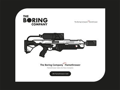 The Boring Company company design dots elon musk flamethrower flat future gun illustration kikstarter market outline sale scifi steel tesla the boring company ui ux vector weapon