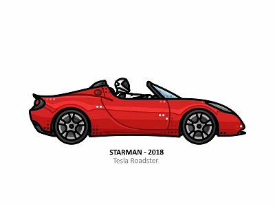 Tesla Roadster ai car design dots electric elon musk elonmusk future icon illustrator line motorsport outline scifi tesla tesla roadster truck vector vehicle