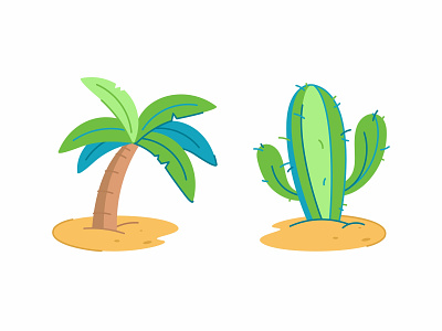 Palm and Cactus