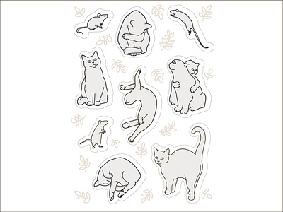 Cats stikers cat cats illustrations stickers