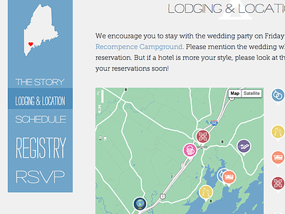 Wedding Website icons maine map responsive map responsive web design wedding invitation wedding website