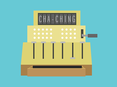 Cha Ching! cash cash register guru illustration