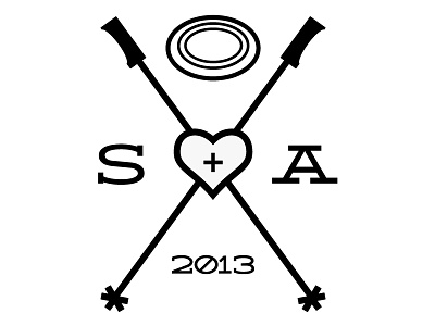 Wedding Logo 2013 frisbee heart poles ski skiing wedding wedding logo