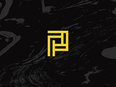 P mark brand branding design identity logo mark maze p yellow