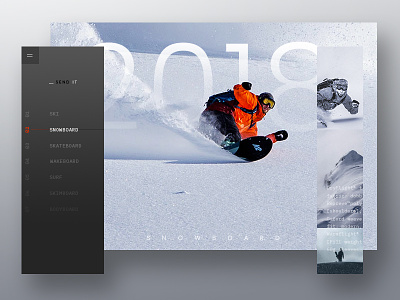 Send it Magazine collage design editorial layout minimal photoshop snowboarding sport ui visual web