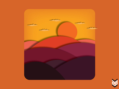 SunSet • Paper Cut Design adobe illustrator animation app brand design branding graphicdesign illustration sunset ui ux vector web website