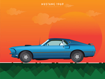 Mustang 1969 adobe illustrator animation brand design branding graphicdesign illustration logo ui ux vector