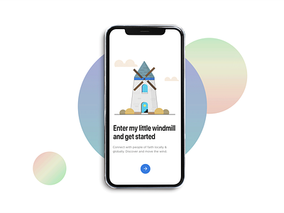 Windmill App Illustration 2020 adobe illustrator art design illustration mobile ui ui vector web design