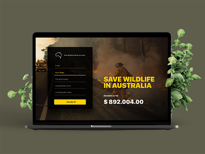 Donate for Wildlife Australia adobe xd app art design material design responsive simple uiux web design