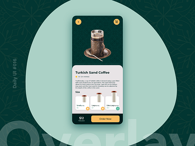 Daily UI #016 - Overlay adobexd app appdesign branding coffee coffee app coffee app design design design inspiration logo ui ux