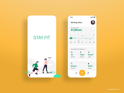 STAY FIT - Jogging Tracker App adobexd app appdesign design design inspiration fit fitness fitness app fitness center fitness club health app healty jogging jogging tracker logo tracker tracker app ui ux uxdesign