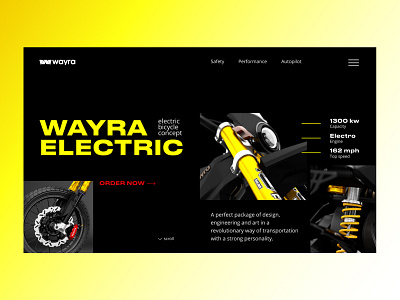 First screen for presentation of motorcycle design figma landing page moto tilda typography ui ux web webdesign