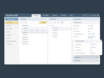 Dashboard for working with documents dashboard dashboard ui design development document figma interface kanada managment online package program prototype usability workflow