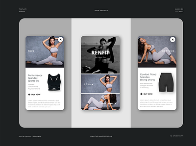 RenFit - Mobile Commerce Template Design app digital marketing fashion graphic design influencer mobile app template workout